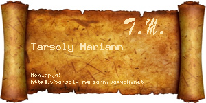 Tarsoly Mariann névjegykártya